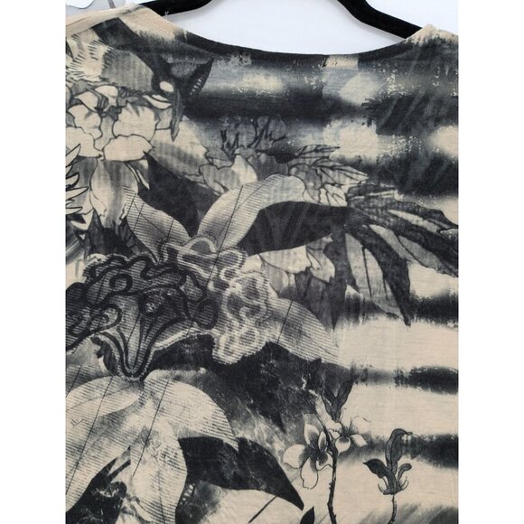 BLEU Tunic Top Women Size M Abstract Floral Medallion Festival Witchy Artsy Goth - Picture 13 of 13